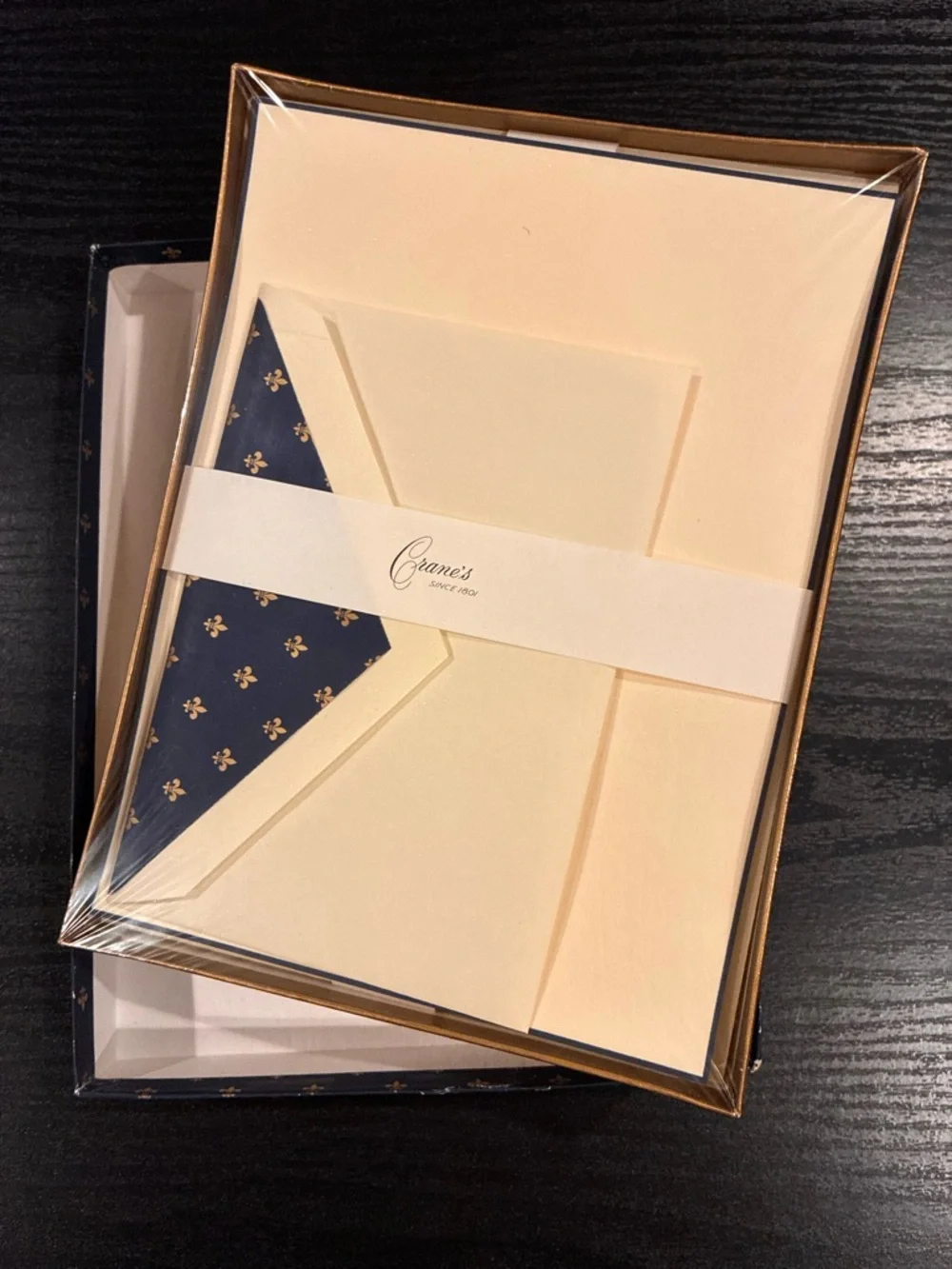 NWT Crane’s Stationary Set, Boxed, Sealed,  Fleur De Lis, New Vintage